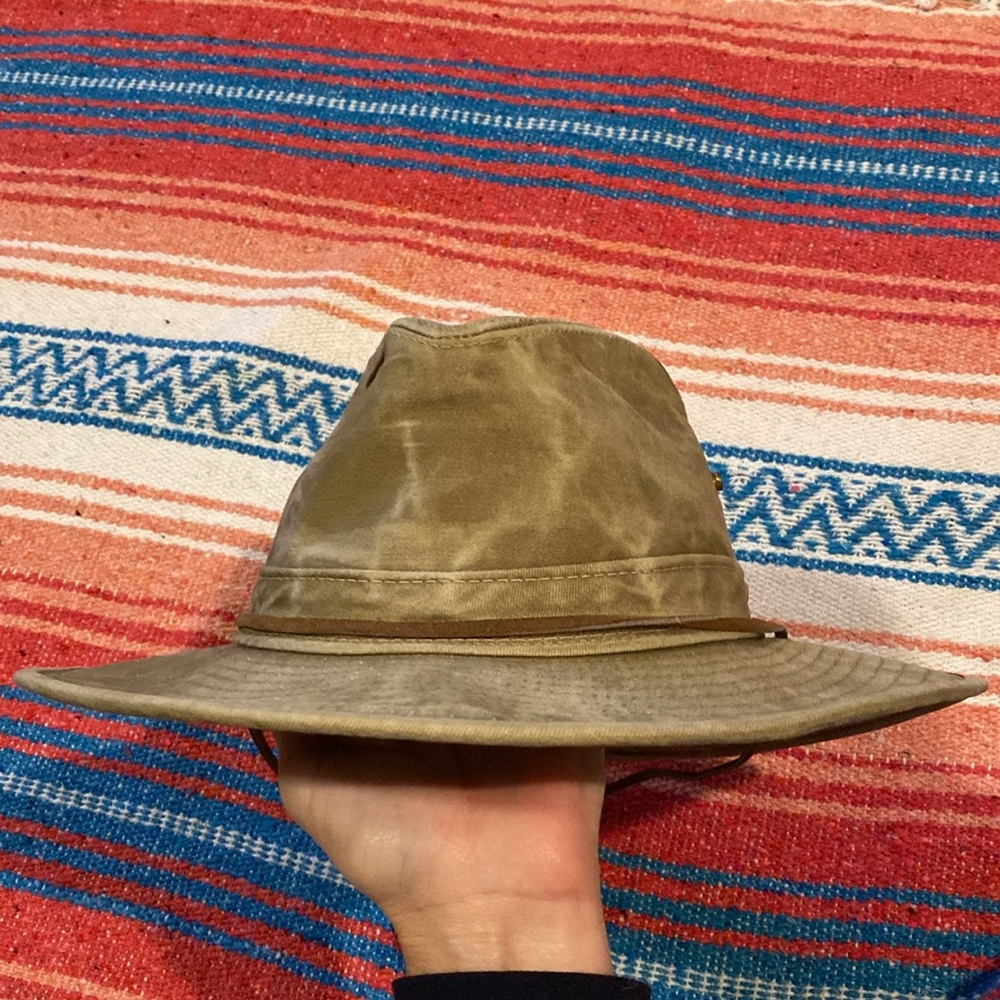 Waxed Cotton Outback Hat - Olive